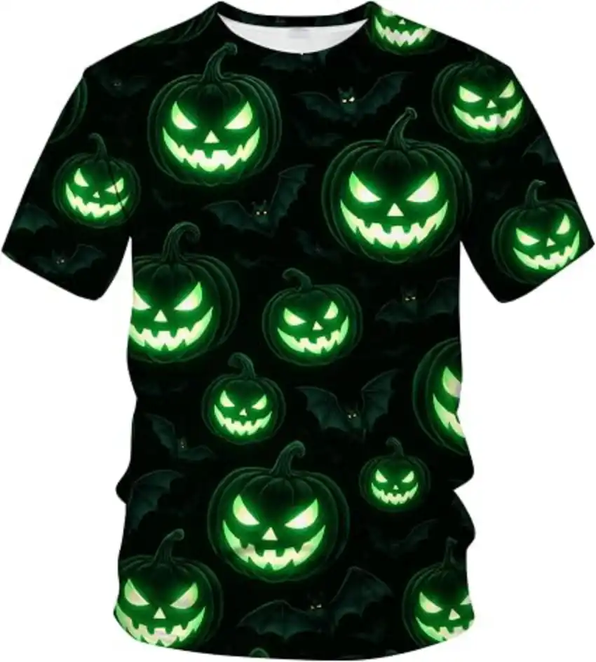 Blissboy Funny Halloween Graphic T-Shirt Novelty Short Sleeve Crewneck Shirt