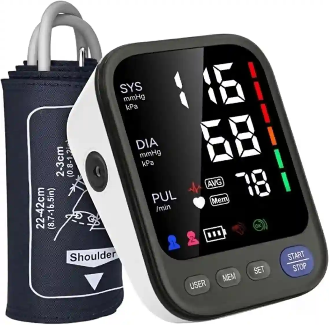 Invaxe Automatic Digital Upper Arm Blood Pressure Monitor Machine with Large Adjustable Cuff
