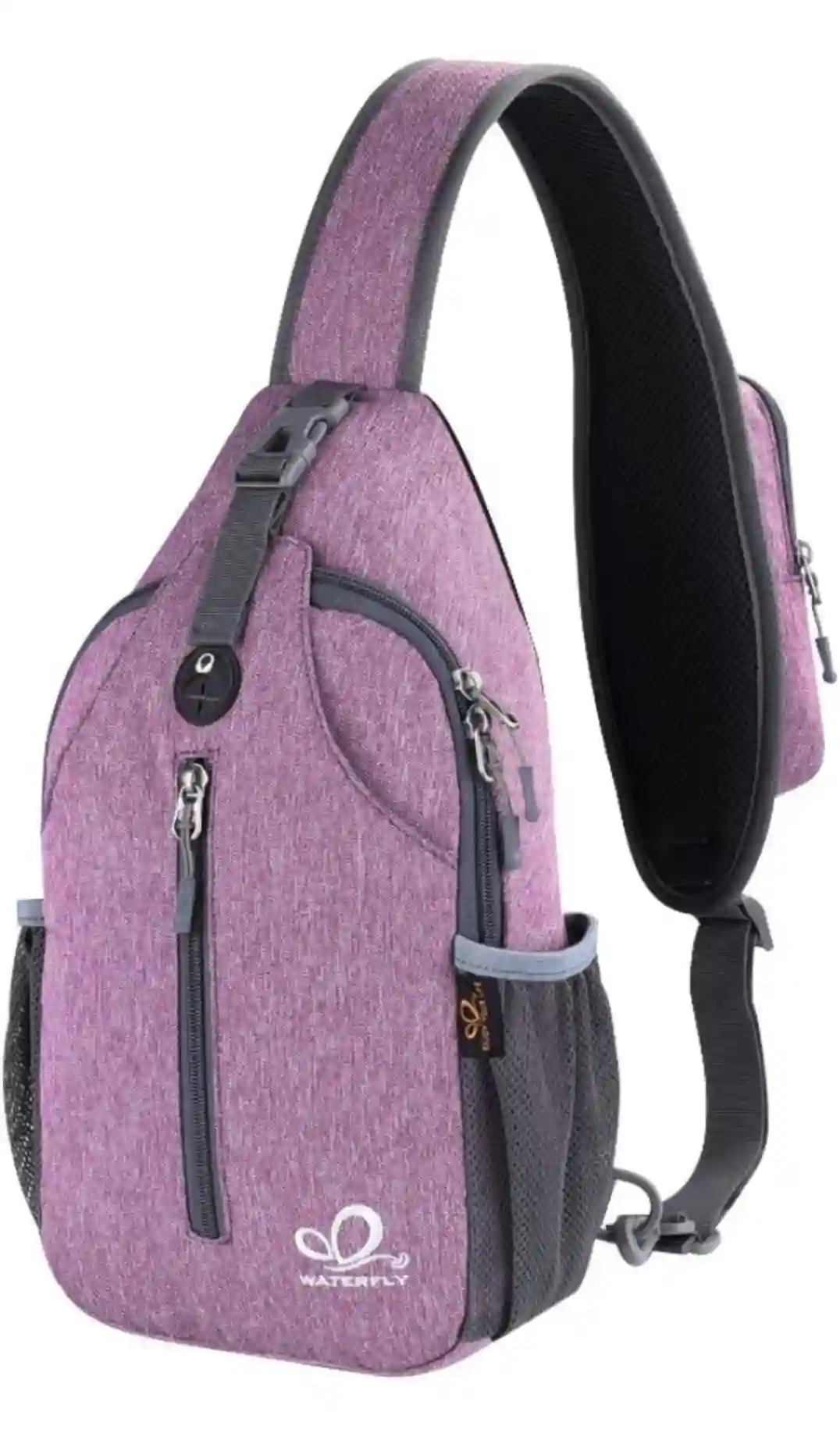 WATERFLY Crossbody Sling Backpack Sling Bag Travel Hiking Chest Bag Daypack Purple