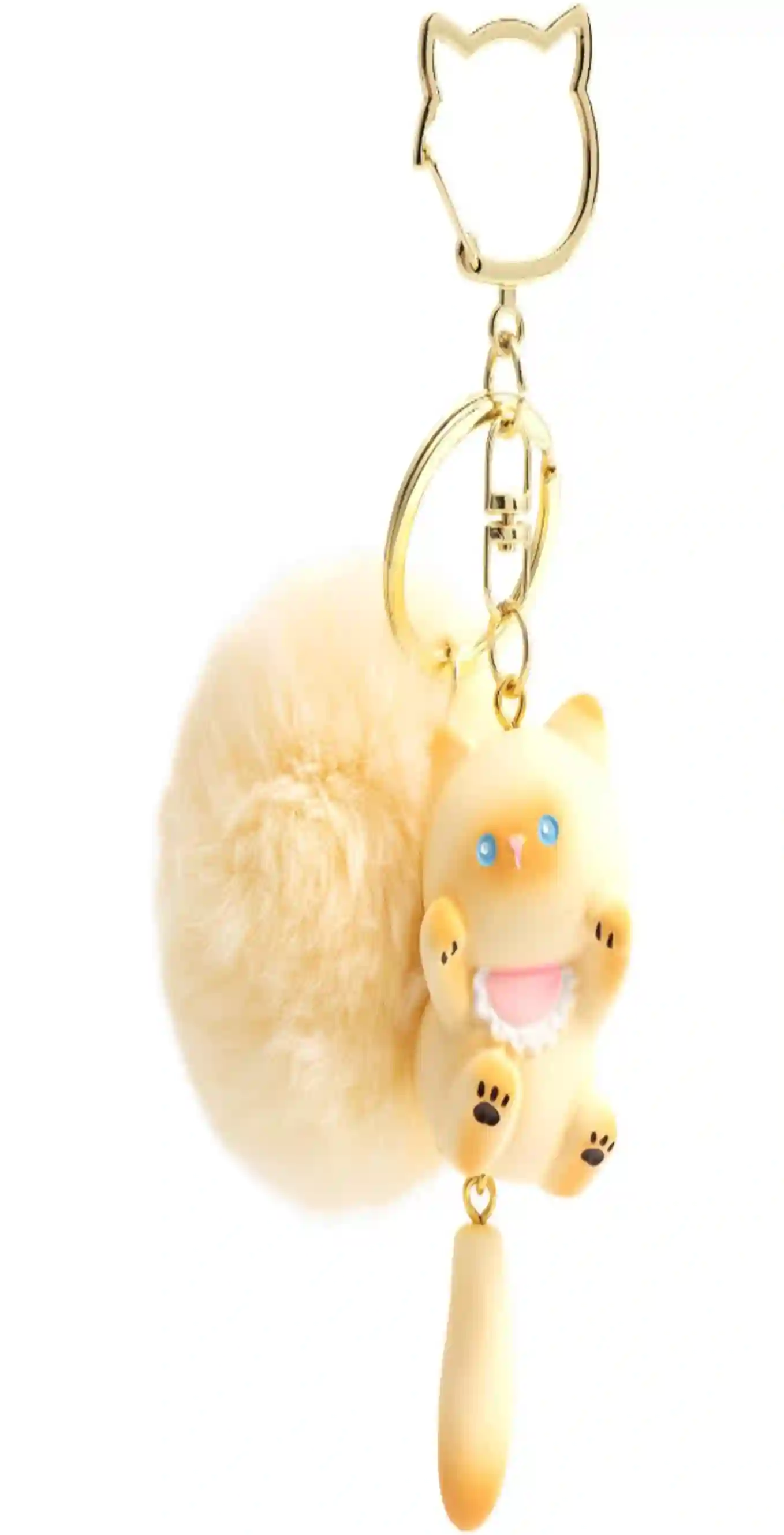 Cute Kawaii Cat Plush Keychain Soft Fuzzy Animal Bag Charm Stuffed Purse Backpack Decor Key Chain