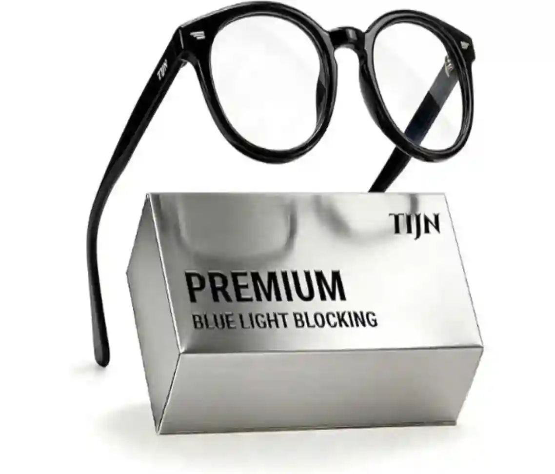 TIJN Round Blue Light Blocking Glasses Men Women for Computer Gaming Daily Lightweight TR90 Frames
