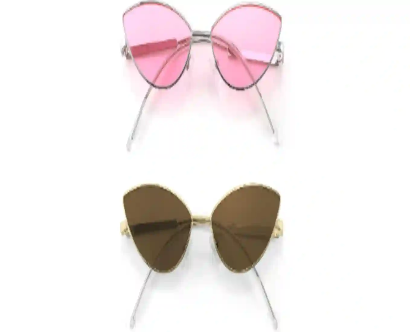 FEISEDY Y2K Sunglasses Women Men Cateye B2298 Light Tinted Small Petals Retro Shades Arc Temple