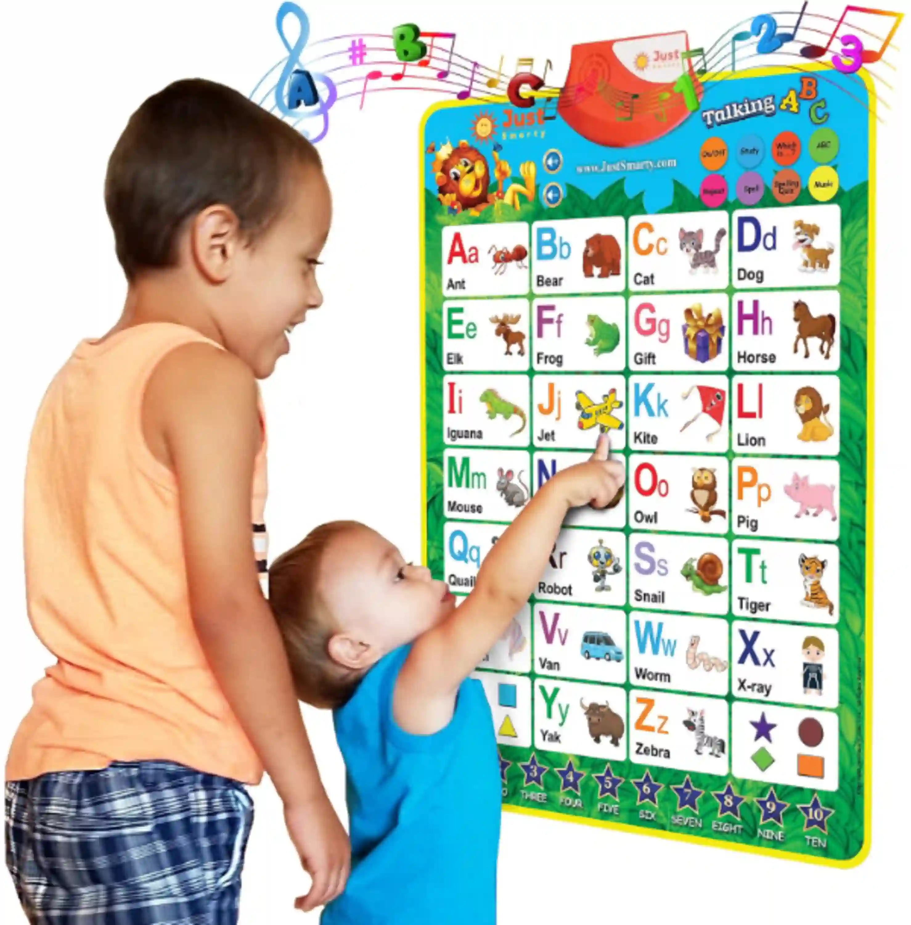 Just Smarty Interactive Alphabet Wall Chart, ABC & 123 Learning Toy for Kids Ages 1+