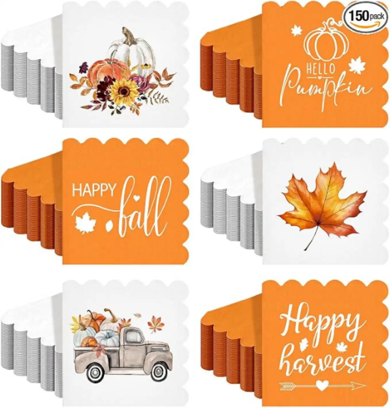 Feifeiya Thanksgiving Paper Napkins for Decoupage Pumpkin Cocktail Napkins