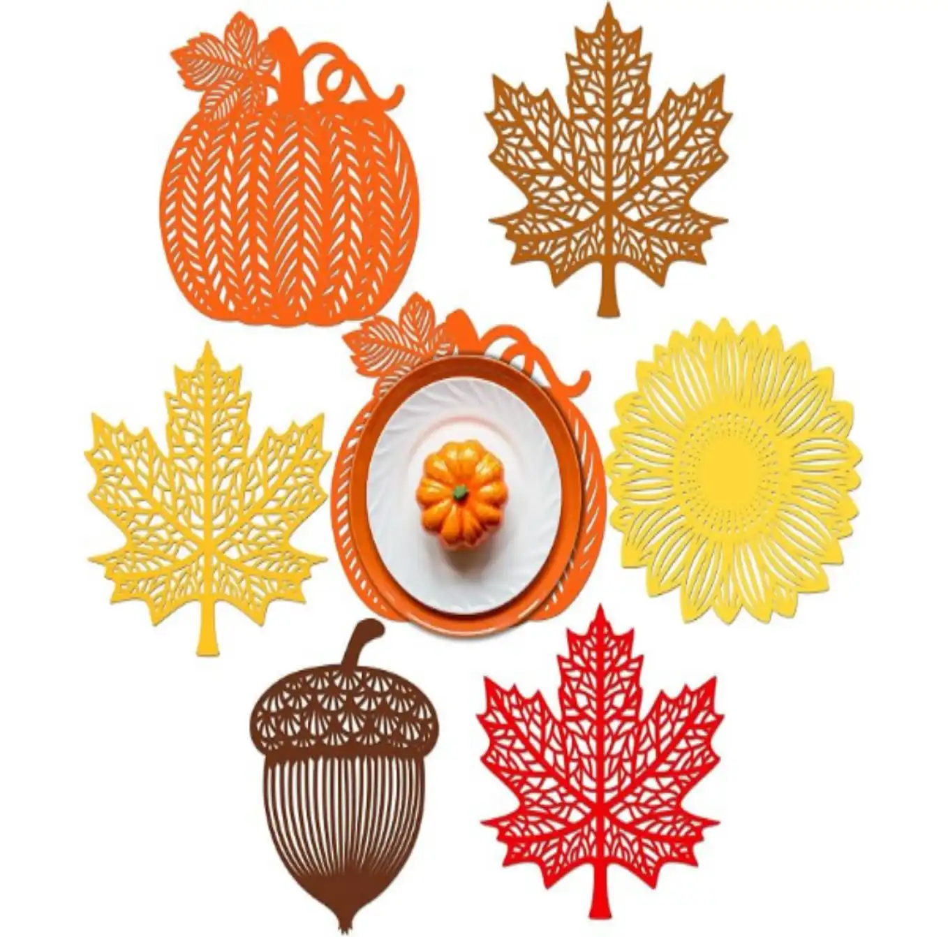 Havawish 48 Pcs Fall Paper Placemats Disposable Thanksgiving Placemat Bulk