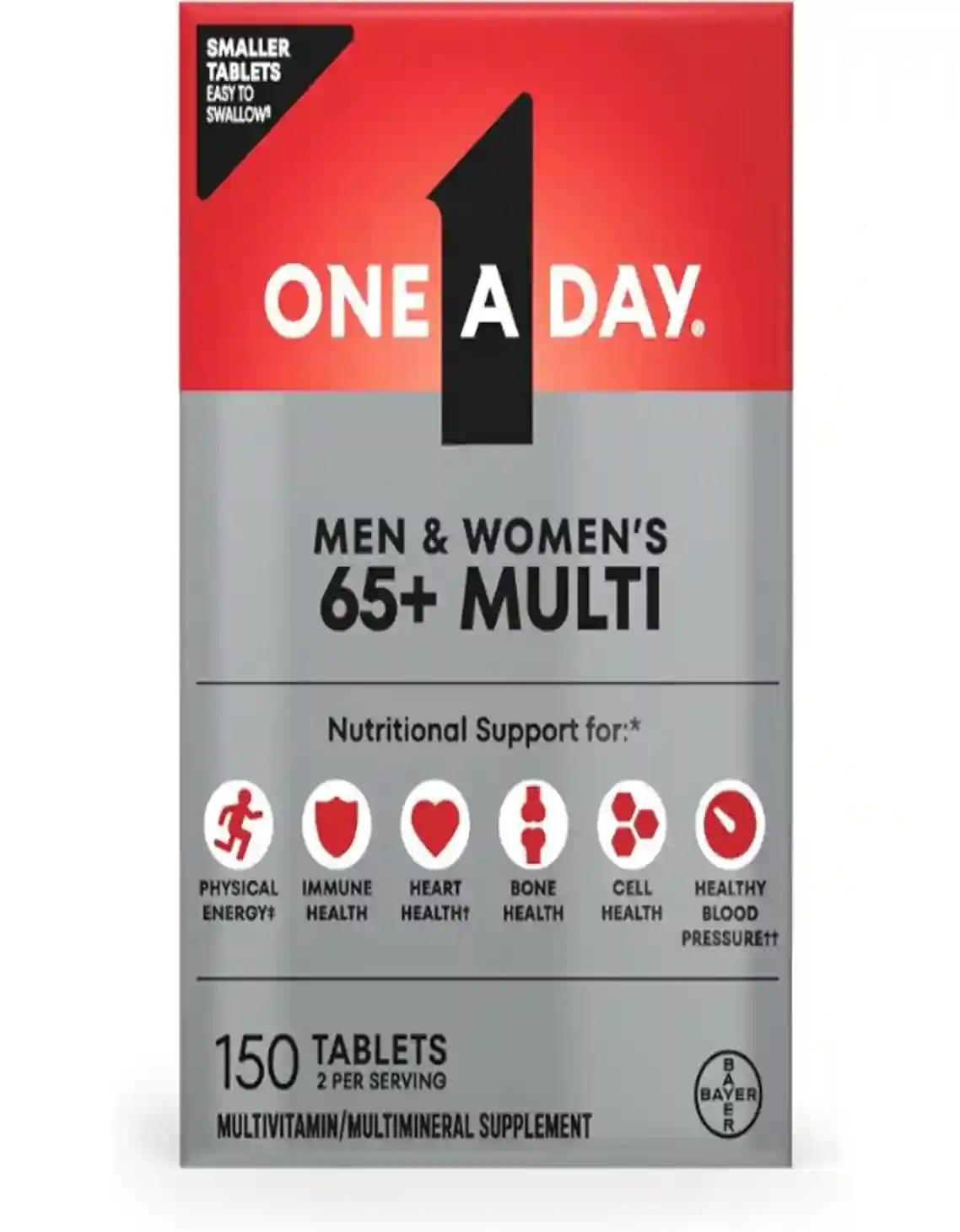 One A Day Proactive 65 Plus Mens and Womens Multivitamin Supplement 150 Count Tablets