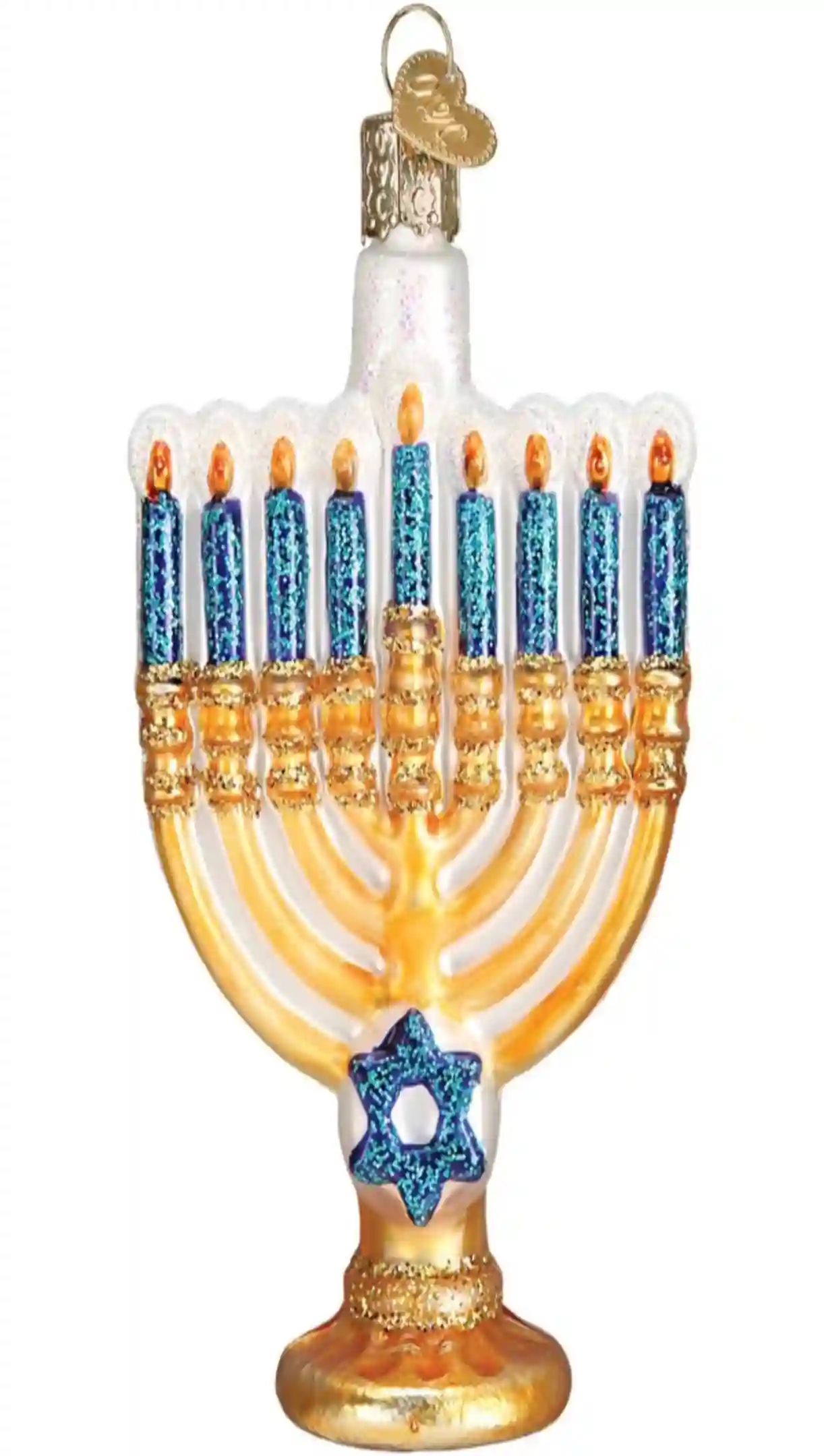 Old World Christmas Hanukkah Menorah Glass Blown Ornament Handcrafted Christmas Tree Decoration