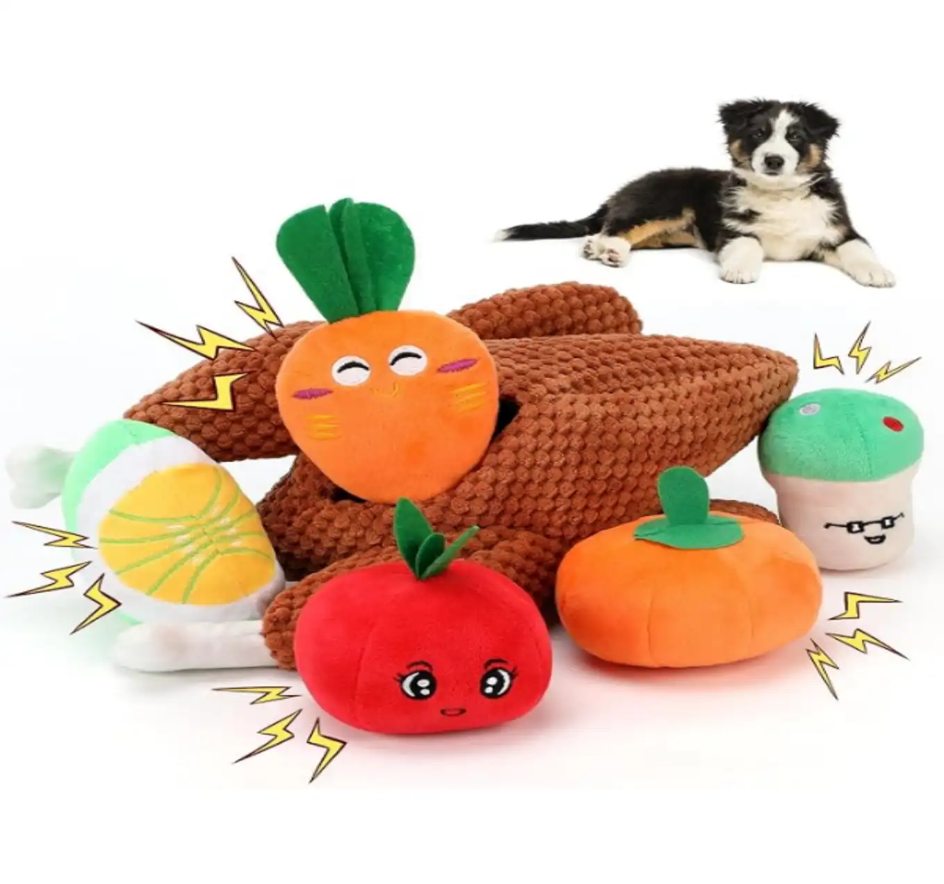 BWOGUE 6-in-1 Thanksgiving Dog Toys Stuffed Turkey Hide and Seek Puzzle