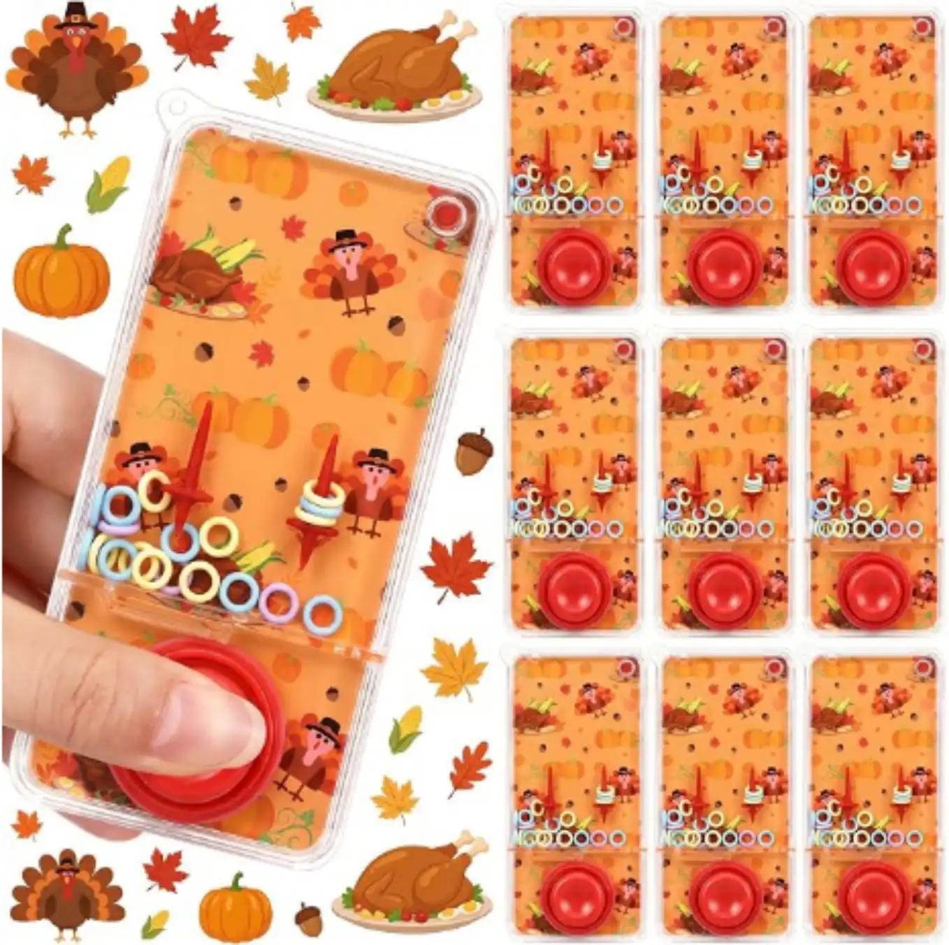 12Pcs Thanksgiving Party Favor Handheld Water Ring Toy for Kids