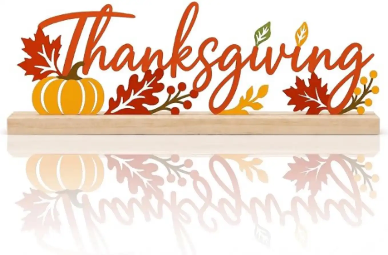 Culudea Thanksgiving Table Decor Centerpiece Fall Metal Table Sign