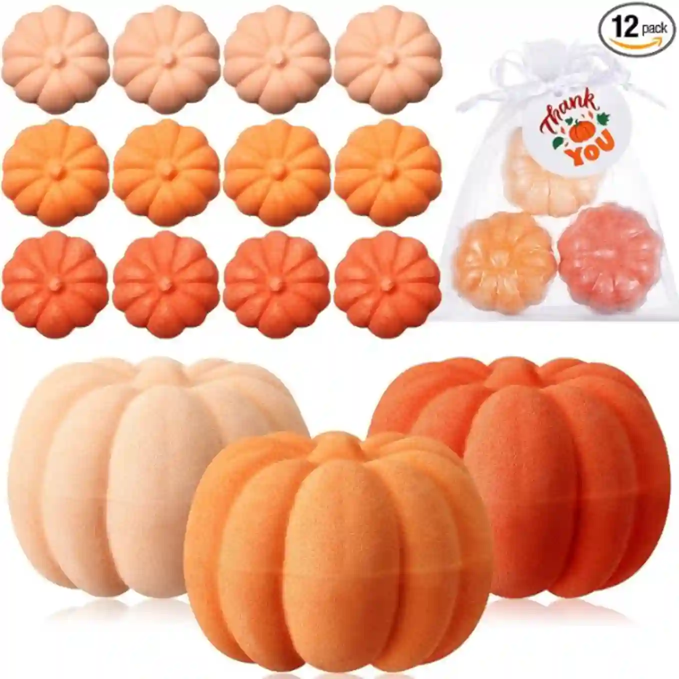 Lounsweer 12 Pack Little Pumpkin Bath Bombs Fall Baby Shower Party Favors