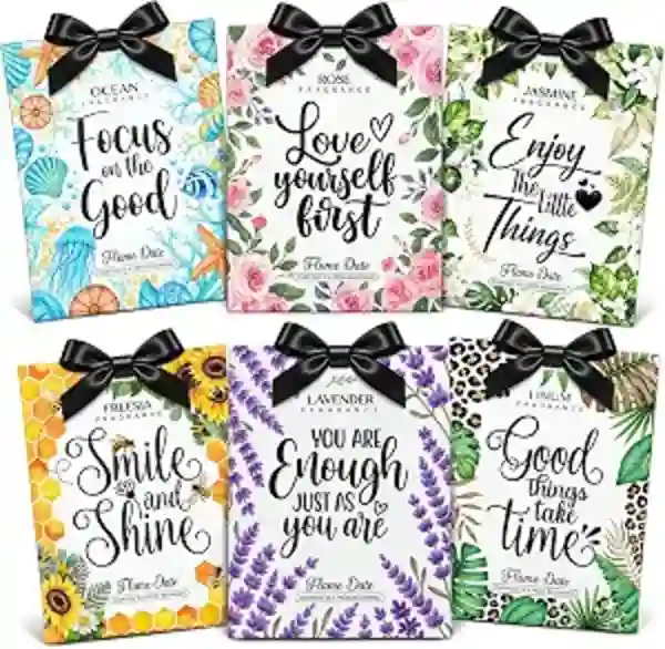 Flame Date Inspirational Scented Sachets 6 Pack Oversized Fragrance Bags for Closets and Drawers