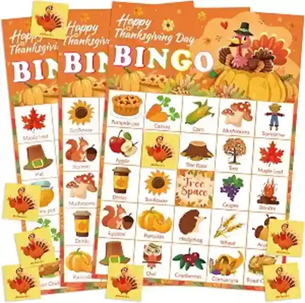 OHOME Thanksgiving Crafts and Bingo Cards Twenty Four Player Set for Kids Party Favors