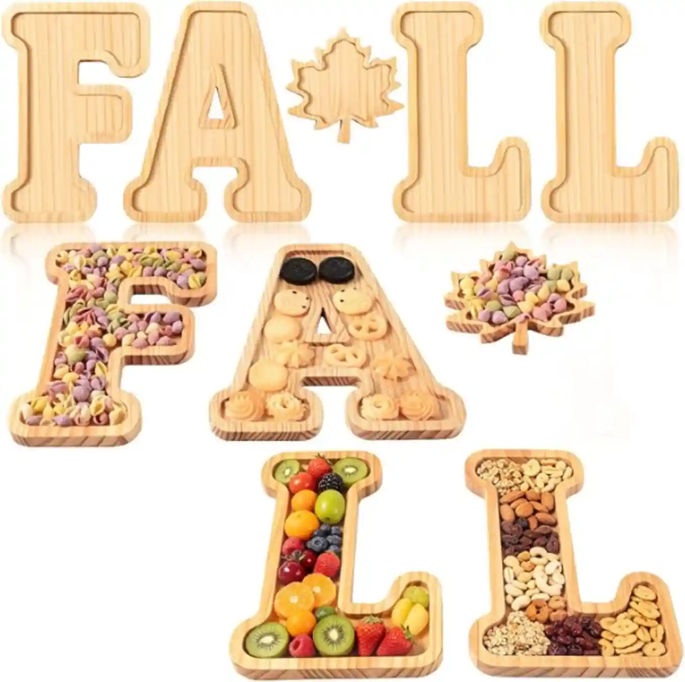 AWIZOM 5 Pcs Fall Theme Charcuterie Board Thanksgiving Serving Tray