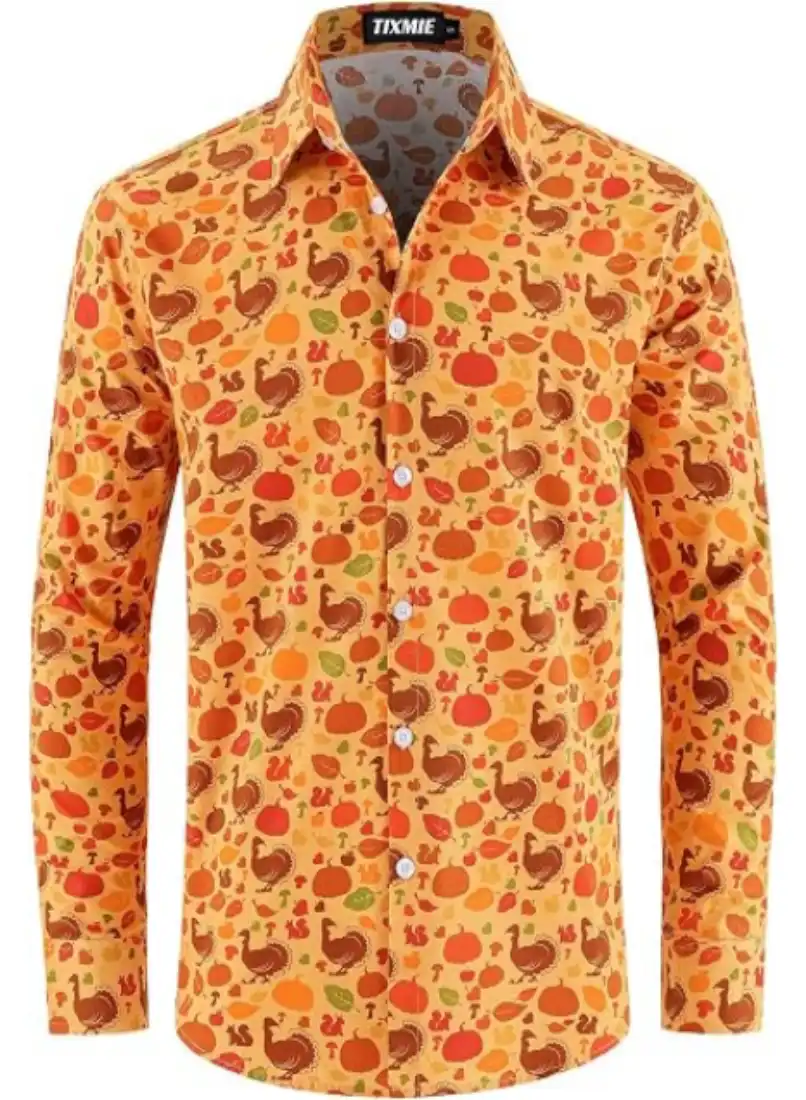 Mens Christmas Santa Reindeer Shirt Funny Turkey Thanksgiving Shirt
