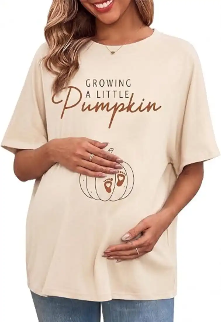 Thanksgiving Maternity Shirt Growing a Little Pumpkin T Shirt